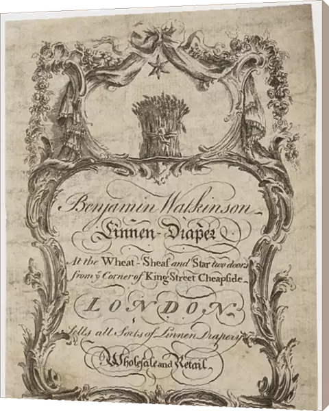 Linen Draper, Benjamin Watkinson, trade card. (engraving)