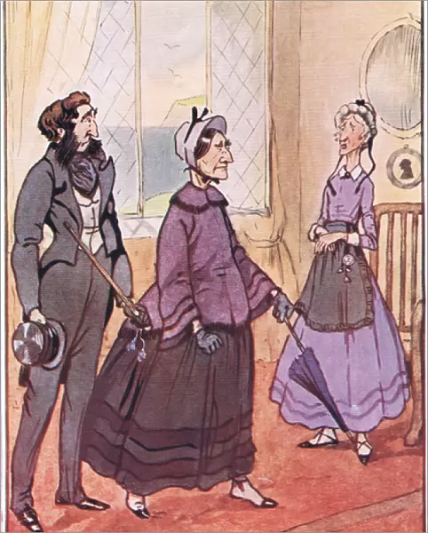 They walked haughtily out of the cottage, illustration from David Copperfield
