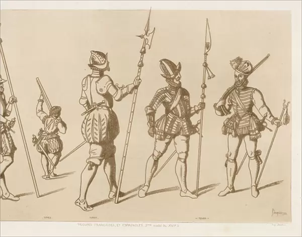 French and Spanish troops from the second half of the 16th century (engraving)