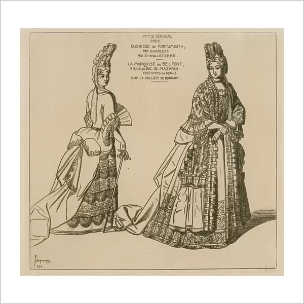 Costumes from 1694-5 (engraving)