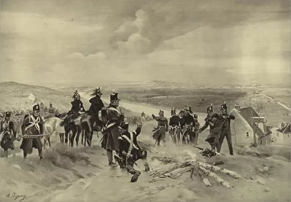 Battle of St Cloud, 1814 (gravure)