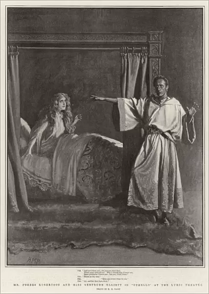 Mr Forbes Robertson and Miss Gertrude Elliott in 'Othello'at the Lyric Theatre (litho)