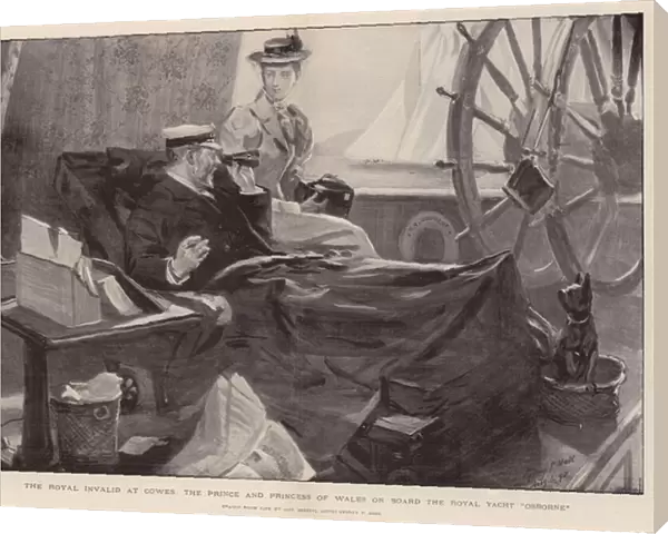 The Royal Invalid at Cowes, the Prince and Princess of Wales on Board the Royal Yacht 'Osborne'(litho)