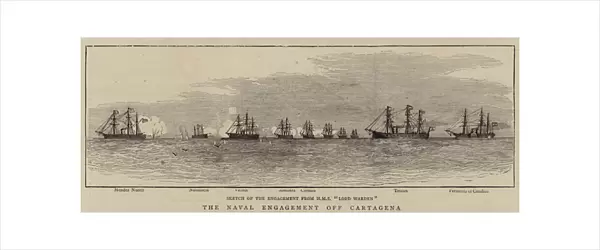 The Naval Engagement off Cartagena (engraving)