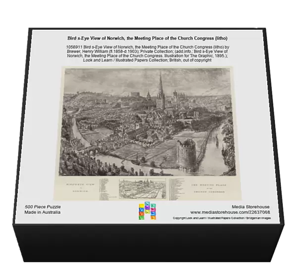 Bird s-Eye View of Norwich, the Meeting Place of the Church Congress (litho)
