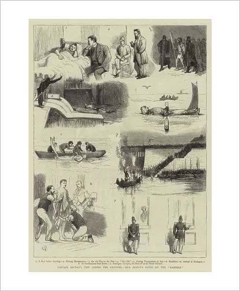 Captain Boytons Trip across the Channel, our Artists Notes on the 'Rambler'(engraving)