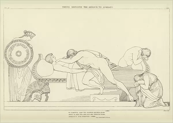 Thetis bringing the armour to Achilles (engraving)