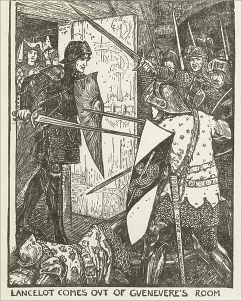 Lancelot comes out of Gueneveres Room (engraving)