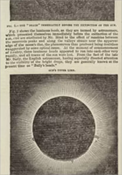 The Total Eclipse of the Sun, as observed in Sweden by Mr J R Hind (engraving)