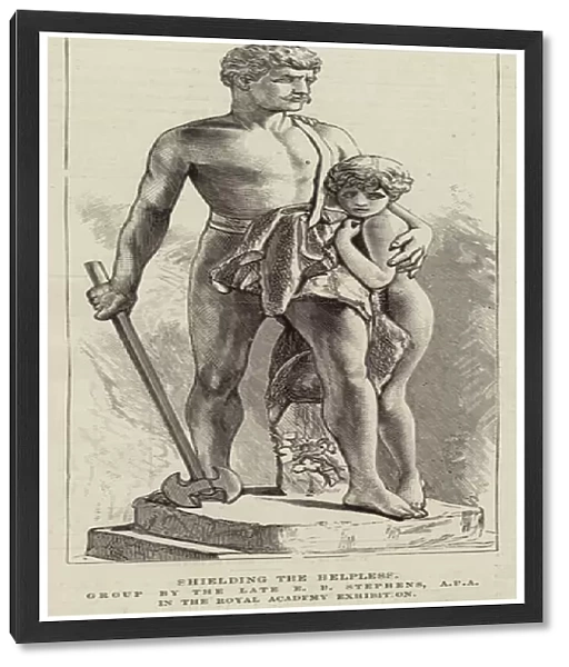 Shielding the Helpless, Group by the Late E B Stephens, ARA, in the Royal Academy Exhibition (engraving)