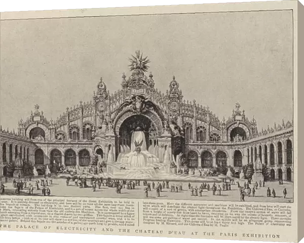 The Palace of Electricity and the Chateau d Eau at the Paris Exhibition (litho)