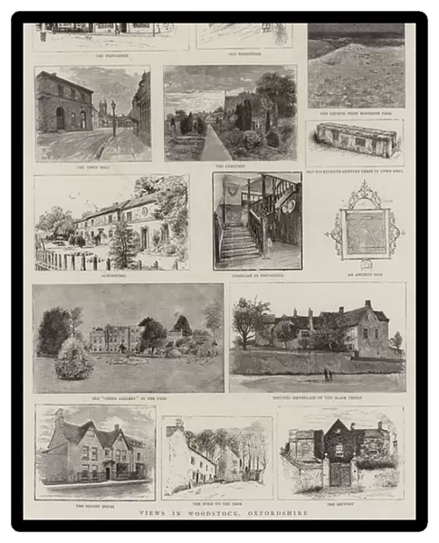 Views in Woodstock, Oxfordshire (litho)