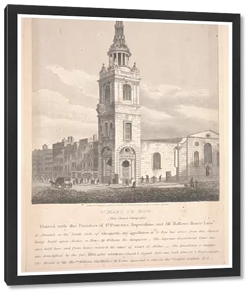 St. Mary Le Bow, engraved by William Wise, 1812 (etching)