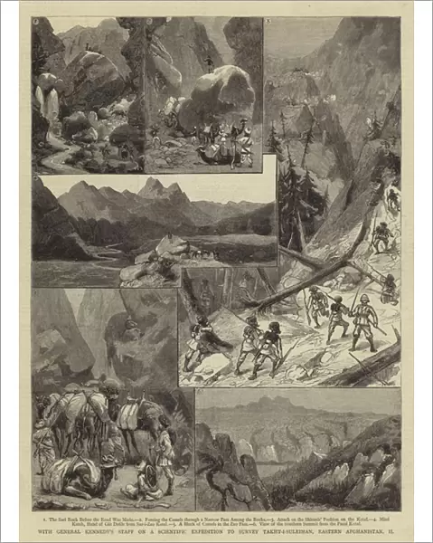 With General Kennedys Staff on a Scientific Expedition to survey Takht-i-Suleiman, Eastern Afghanistan, II (engraving)
