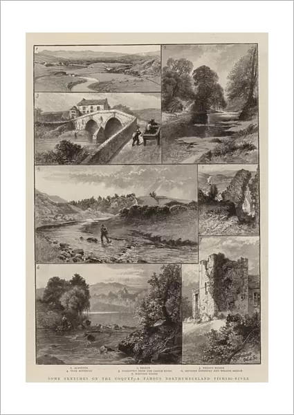 Some Sketches on the Coquet, a Famous Northumberland Fishing-River (engraving)