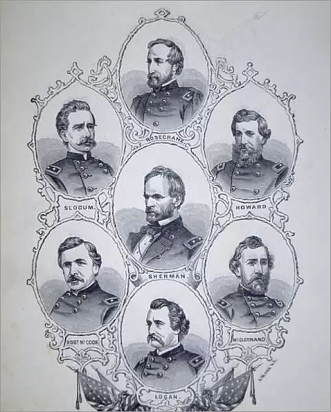 General William Tecumseh Sherman (1820-91) and some of his Union Army Commanders
