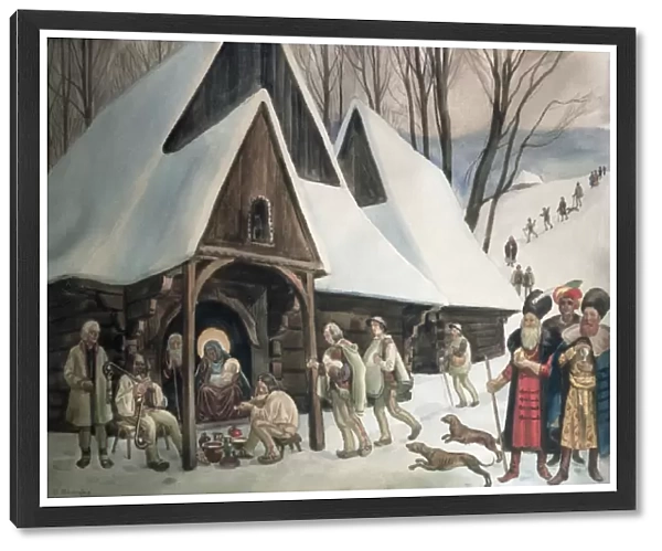Goral Nativity Scene, c. 1910 (w  /  c & pen on paper)