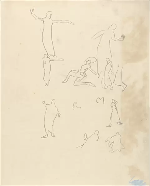 Study of Dancers, for the Cave of the Golden Calf (graphite) (see 265074 for verso)