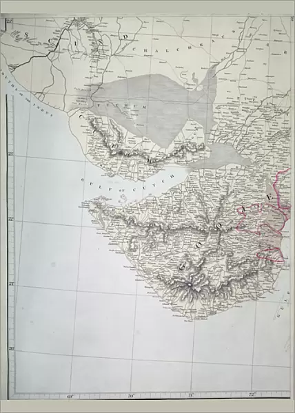 Map of Western India, 1816 (colour litho)