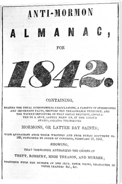 Title page of the Anti-Mormon Almanac for 1842 (print)