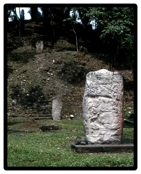 Seibal, Stela 13, Ultimate Classic Period, 849 AD (stone)