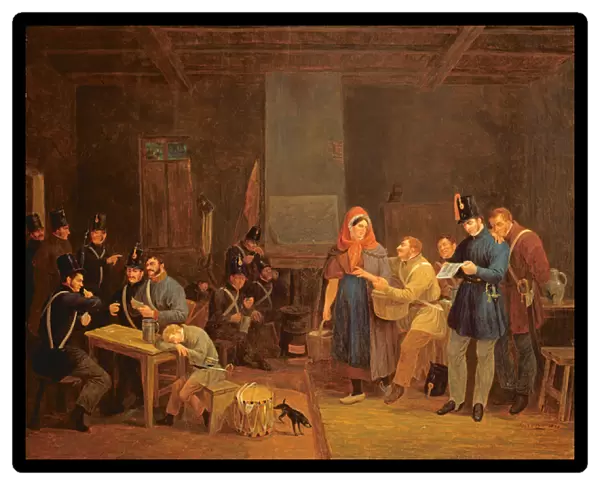Guardroom of the Urban Guard of Brussels, 1830 (oil on painting)