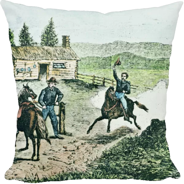 Pony Express Station (coloured engraving)