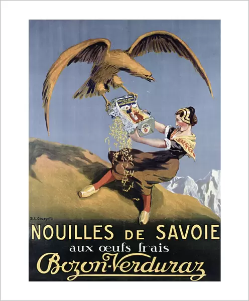 Poster advertising pasta made by Bozon-Verduraz (colour litho)