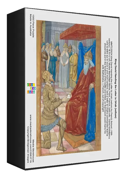 King David Handing the Letter to Uriah (vellum)