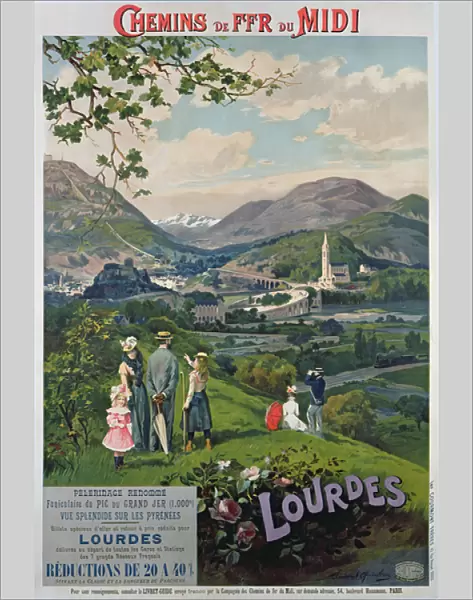 Poster advertising Lourdes, France, c. 1900 (colour litho)