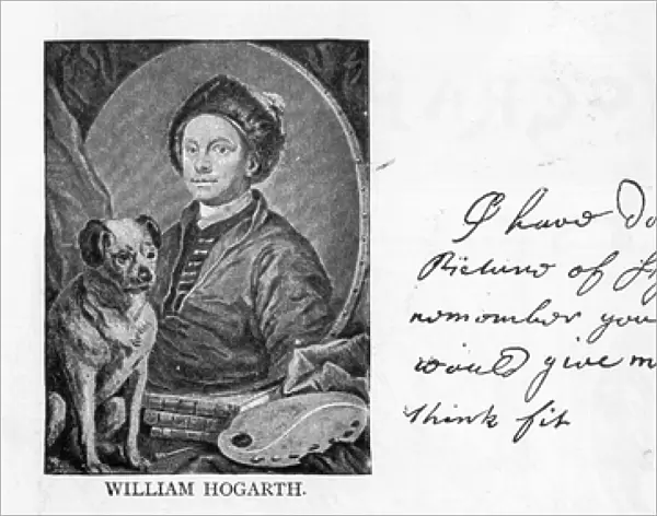 Handwriting and signature of William Hogarth, from a letter to Sir Richard Grosvenor