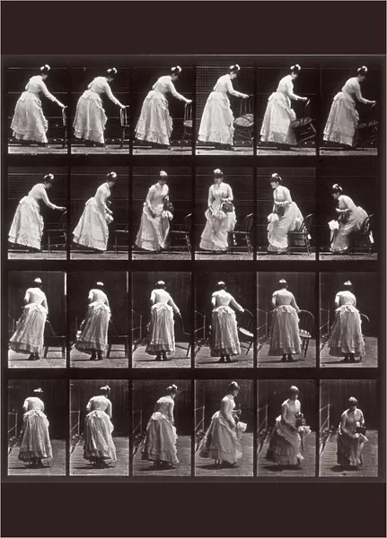 Animal Locomotion, plate 265: sequence with a woman sitting down, 1887 (photomechanic print)