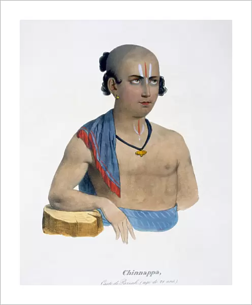 Chinnappa of the Paraiyar caste, aged 21, 1827-35 (colour litho)