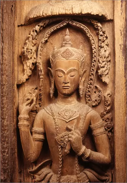 Door with a guardian angel image, from the Ayutthaya Period (wood)