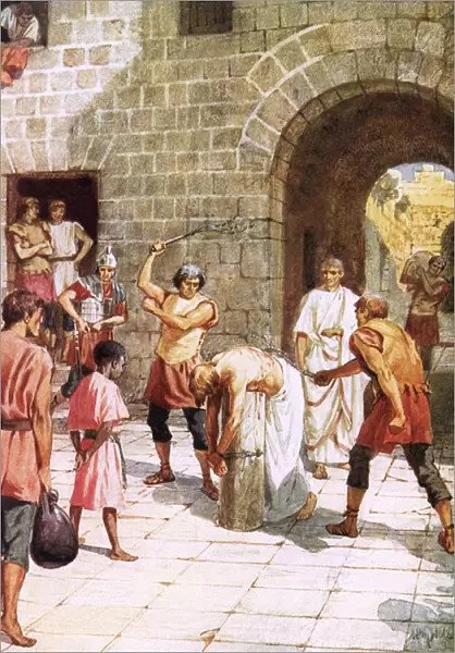 Jesus being scourged