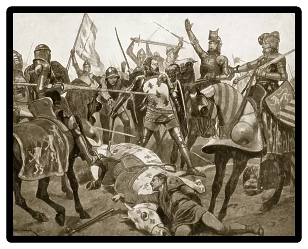 The Battle of Poitiers, 19th September 1356, illustration from Hutchinson