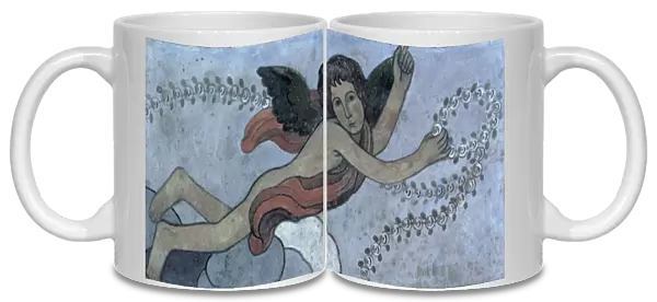 The Guardian Angel with a Garland, 1892 (gouache on plaster)