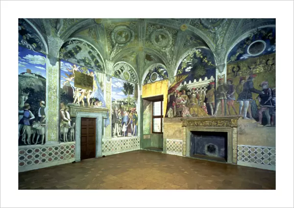 The Camera degli Sposi or Camera Picta with scenes from the court of Mantua
