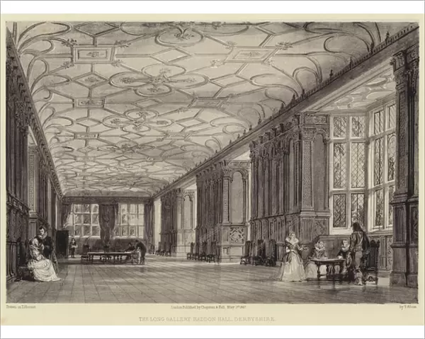 The Long Gallery, Haddon Hall, Derbyshire (engraving)
