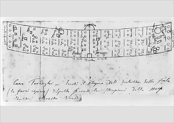 Document relating to the composition of Aida, 1873 (pen & ink on paper)