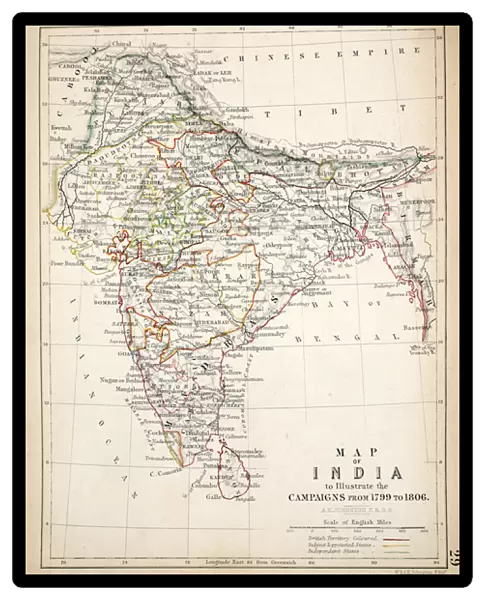 Map of India, published by William Blackwood and Sons, Edinburgh & London