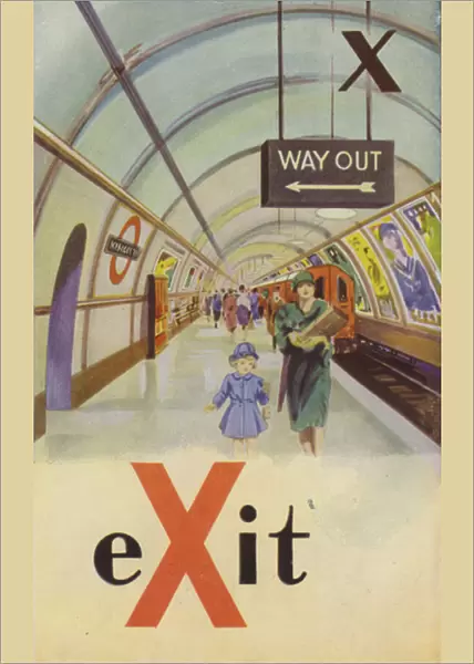 X, Exit (colour litho)