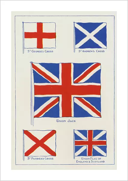 The Union Jack, and its constituents (colour litho)