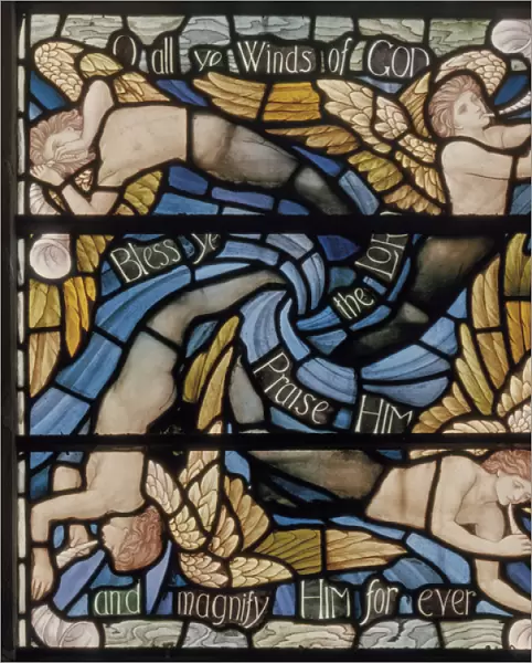 O All Ye Winds Of The Gods, Benedicite Window detail, c. 1895 (stained glass)