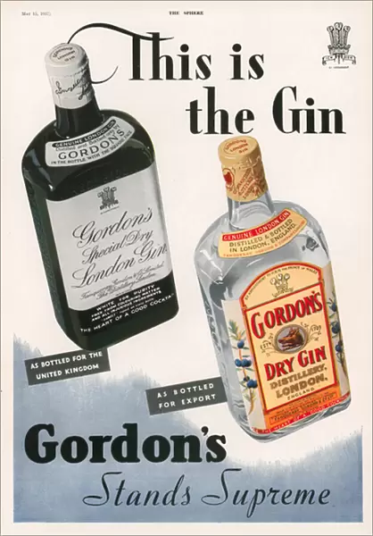 Advertisment for Gordons Gin (colour litho)