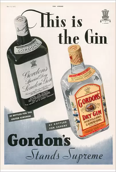 Advertisment for Gordons Gin (colour litho)