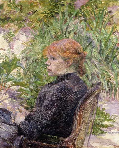 Redheaded Woman Sitting in the Garden of Mr, 1889 (oil on canvas)