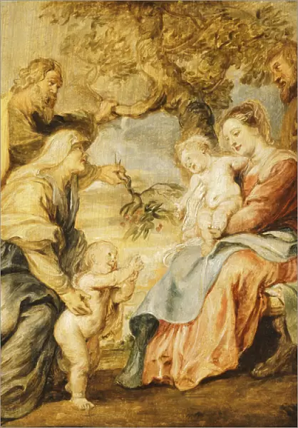 The Holy Family visited by Saints Elizabeth, Zacharias and the Infant Saint John