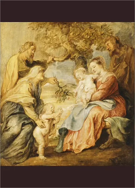 The Holy Family visited by Saints Elizabeth, Zacharias and the Infant Saint John