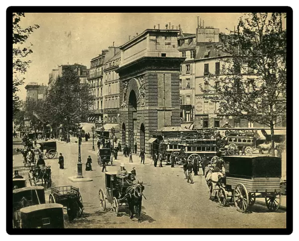 View of Porte Saint Denis, in Paris. Photography, late 19th century, Paris. Coll. Selva